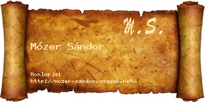 Mózer Sándor névjegykártya