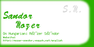 sandor mozer business card