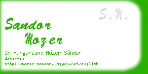 sandor mozer business card